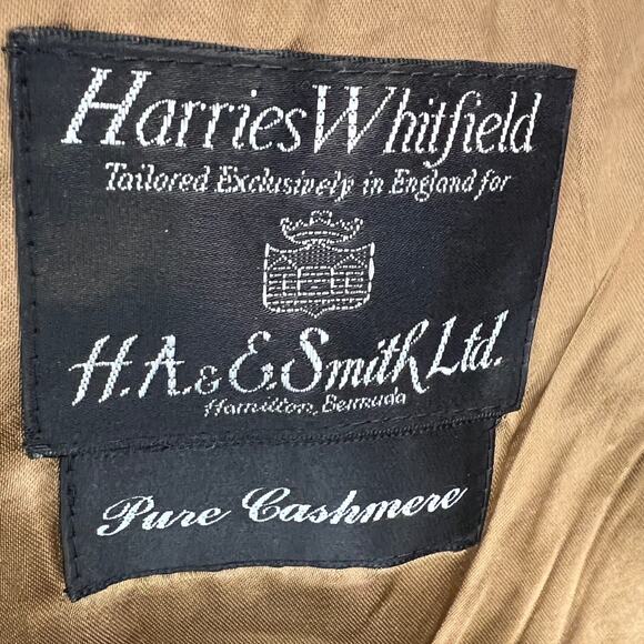 Vintage Harries Whitfield Pure Cashmere Long Coat Mens Sz 46 L Tan 3-Button Suit - Picture 8 of 9